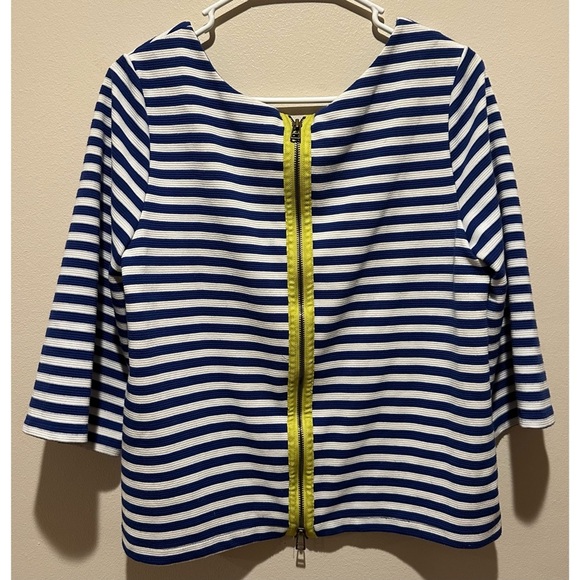 Anthropologie Postmark Genoa Striped Top Size Medium - Nautical Blue & White - Picture 5 of 7